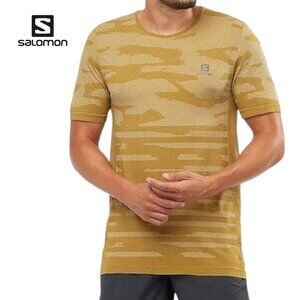 SALOMON XA Camo Performance Tee yellow mustars camo size large